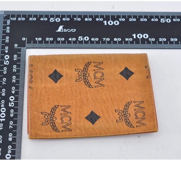 MCM Visetos Card Case Leather Brown Used Authentic GUC - Picture 6 of 8